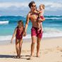 Son of a Beach Father & Son Solid Swim Shorts - Dark Red