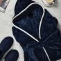 Louis Luxury Plush RPET Bathrobe - Navy