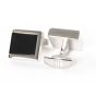 Tresanti rhodium cufflinks - black onyx