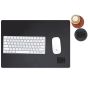 Leather Desk Mat Black - Dream, plan & achieve