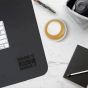 Leather Desk Mat Black - Dream, plan & achieve