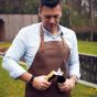 Xapron Kansas Rust leather apron duo