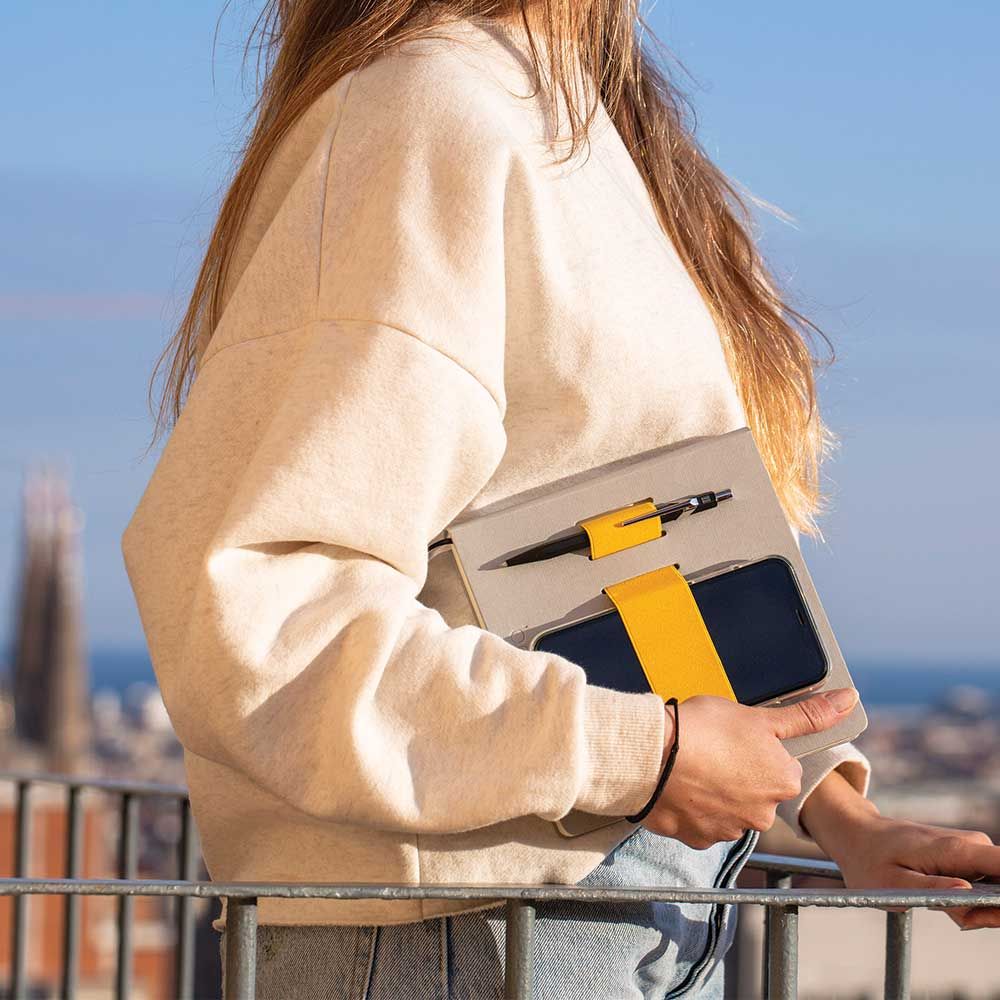 Beblau Flex | Smart Notebook With Built-in Portable Organizer | Home Office Solution | Laptop Accessories | Perfect For Phones | Great Gift | Pink