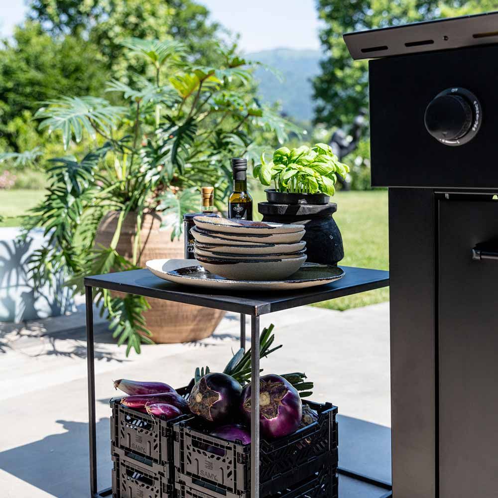 Boretti Luciano Nero Gas-Außenküche inkl. Kühlschrank