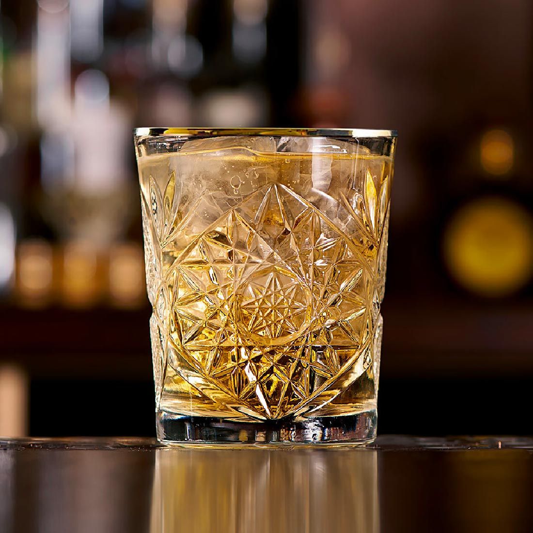 Libbey Hobstar imperfect gold rim tumbler - limited edition