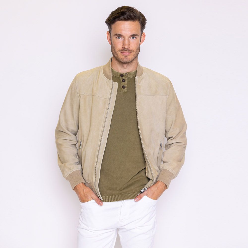 Liu Jo Bomberjacke aus Veloursleder - Beige