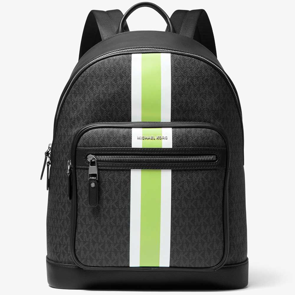 Michael Kors Hudson Logo Stripe Backpack - Limeade