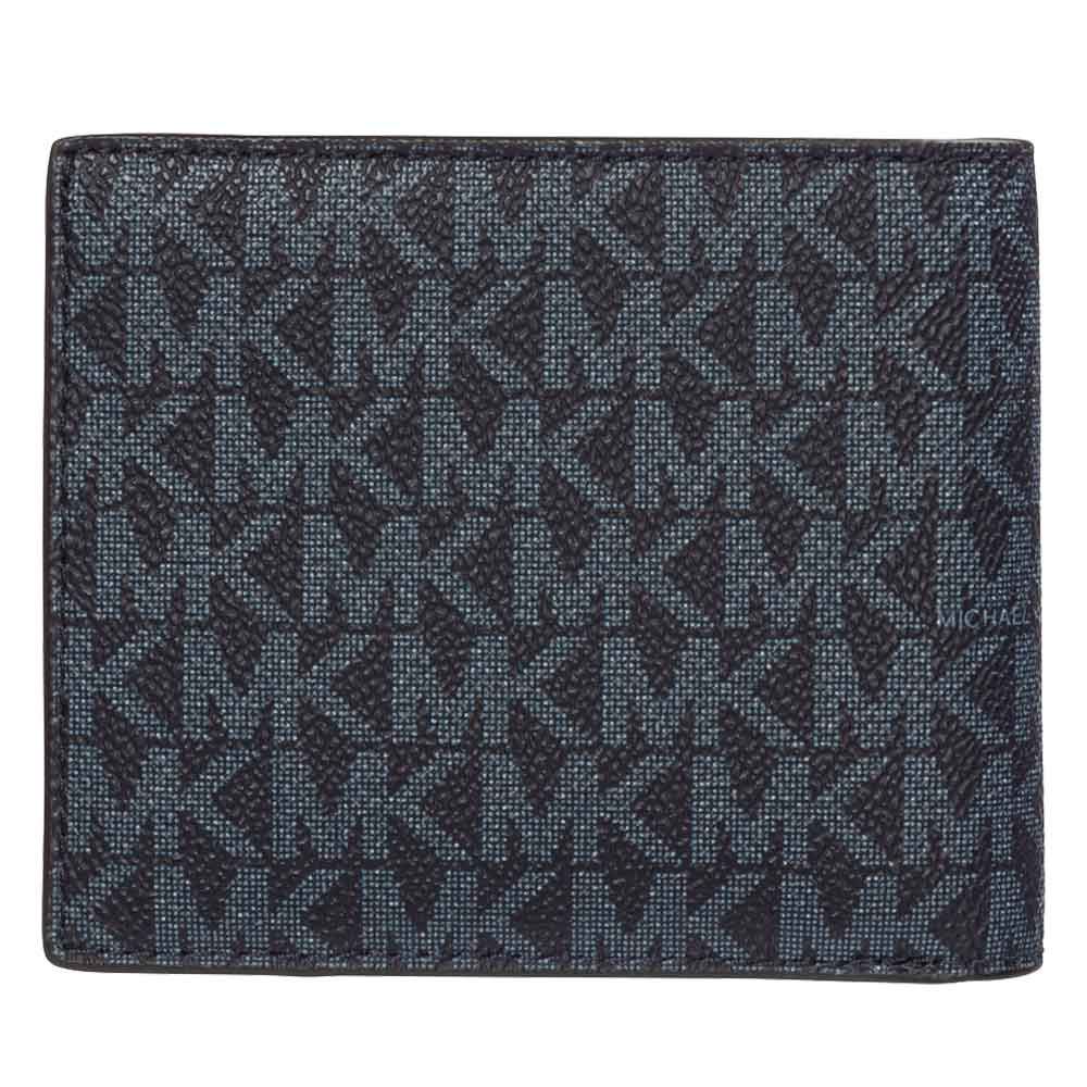 Michael Kors Mens Cooper Graphic Pebbled Leather Billfold Wallet Black   LussoCitta