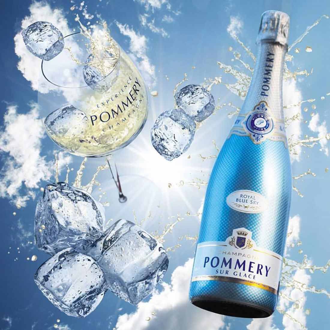 Blue Pommery champagne Sky