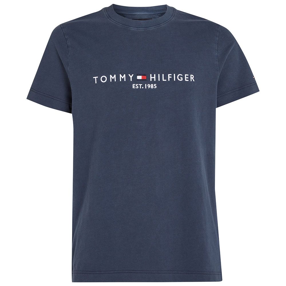 Tommy Hilfiger Garment Dyed Logo T-Shirt - Navy 