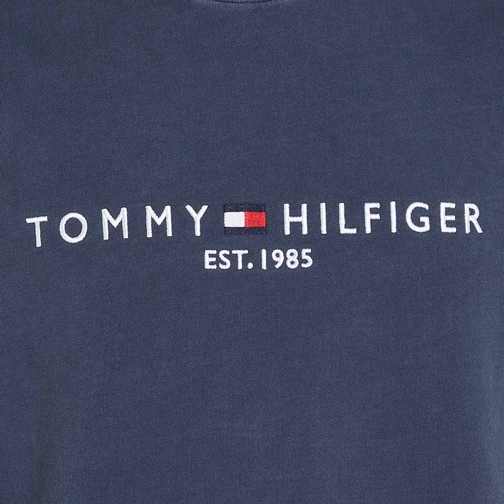 Tommy Hilfiger Logo T-Shirt mit Stückfärbung - Marineblau