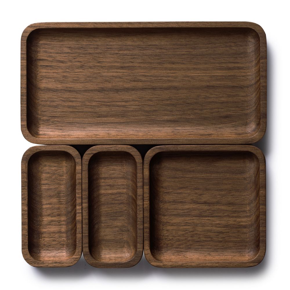 Oakywood Catchall Tray Mini Bundle Organizers - Walnut