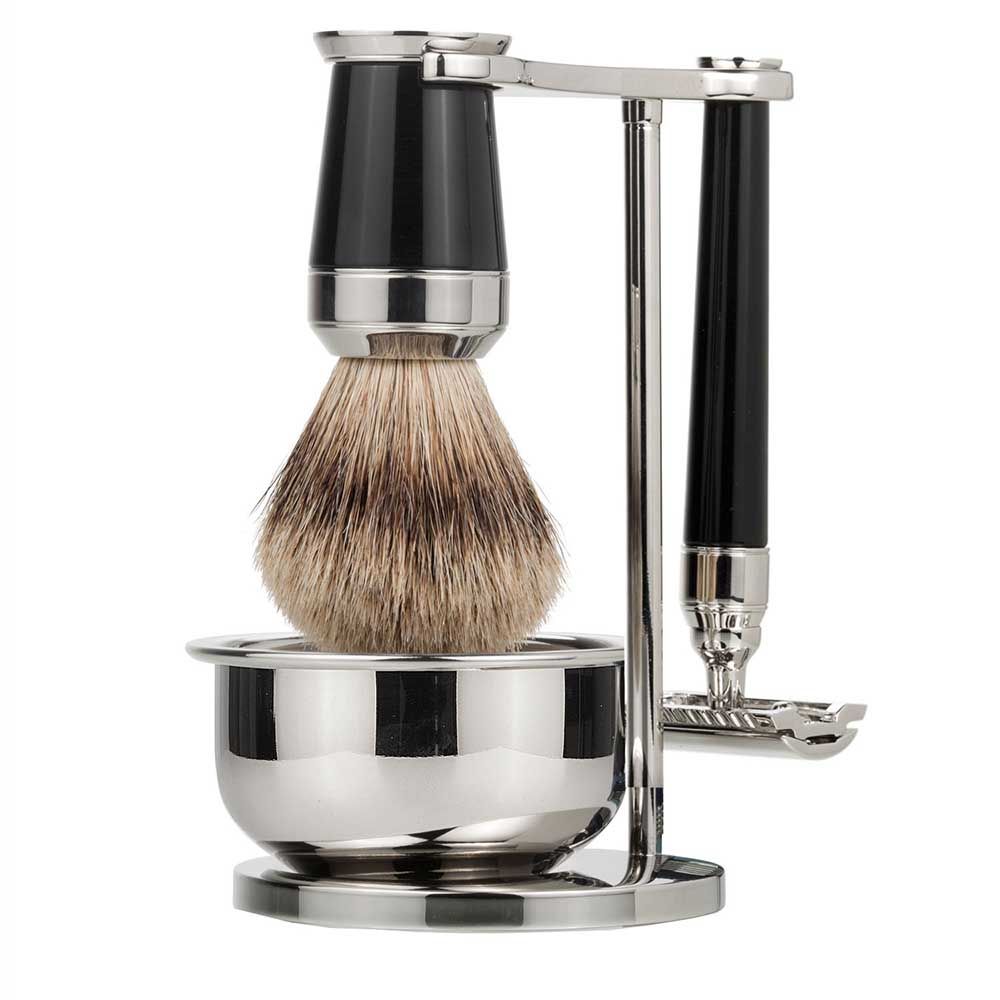 Mondial scheerset Premium Safety razor - silvertip