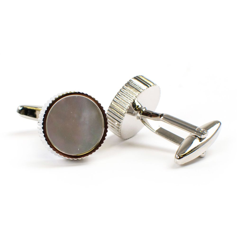 Tresanti round cufflinks mother of pearl
