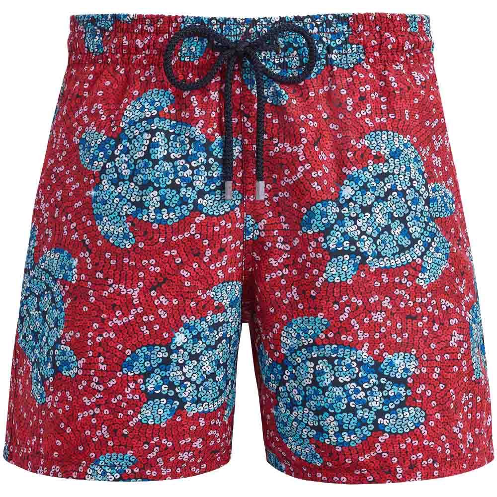 Vilebrequin Swim Shorts Turtles Sequins - Red