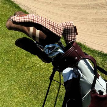 Modest Vintage Player Tartan Golf Covers Set - Braun