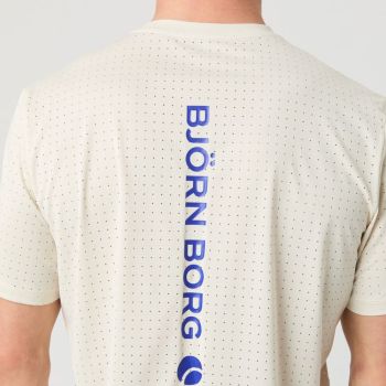 Björn Borg Borg Perforiertes Laufshirt - Cremefarbene