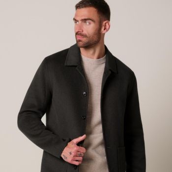 Profuomo Wollen Overshirt - Donkerbruin