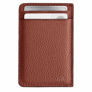 Woolnut Leather Card Holder - Cognac