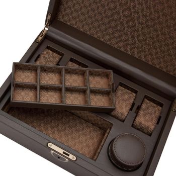 WOLF Earth 5-teilige Uhrenbox Mit Stauraum - Kaffee