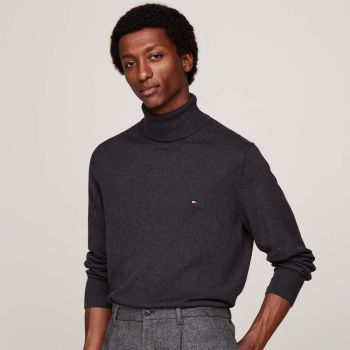 Tommy Hilfiger Col Roulé En Coton Et Cachemire - Gris