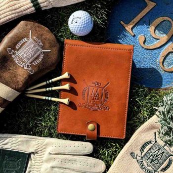 Modest Vintage Spieler Leder Golf Scorekarte Inhaber - Heritage Braun