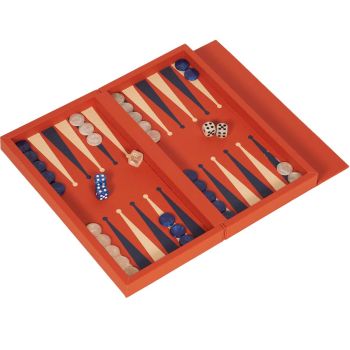 House of Nobilique Backgammon-hæfte i læder - orange