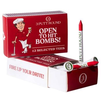 3 Putt Round Golf Tee Matches Red