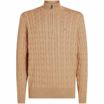 Tommy Hilfiger Classic Cable Zip Sweater - Beige