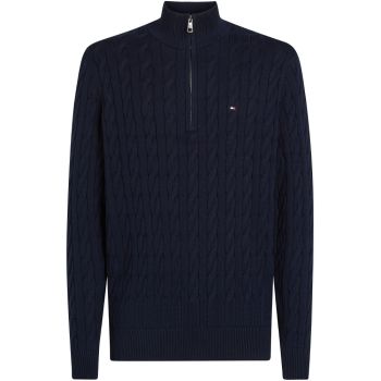 Tommy Hilfiger Classic Cable Zip Sweater - Blue