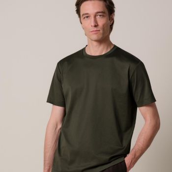 Profuomo Pima Katoenen T-shirt - Donkergroen