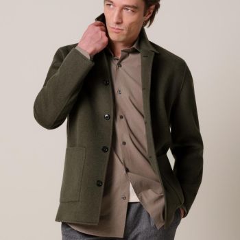 Profuomo Wool Overshirt - Dark Green