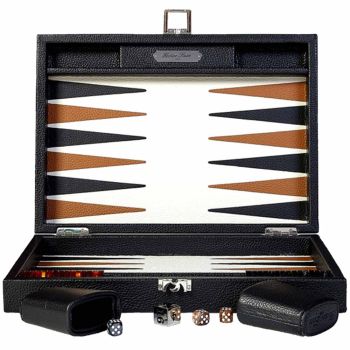 Hector Saxe Leder Backgammon - Schwarz