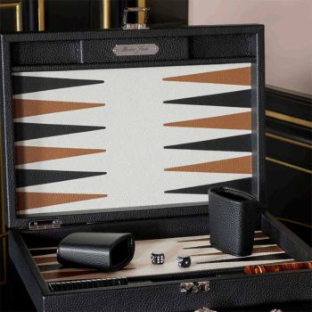 Hector Saxe Leder Backgammon - Schwarz