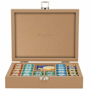 Hector Saxe Leder Poker Set - Cognac