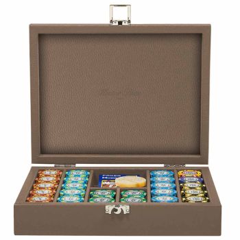 Hector Saxe Leder Poker Set - Taupe