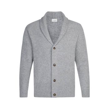 Profuomo Wool Shawl Collar Cardigan - Grey