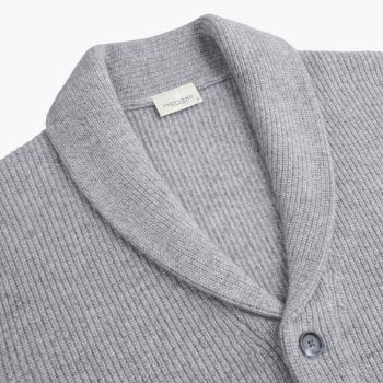 Profuomo Wool Shawl Collar Cardigan - Grey
