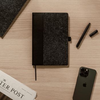 Albon Recycled Felt Notebook - Black