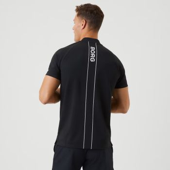 Björn Borg Ace Performance Polo mit Reißverschluss - Schwarz