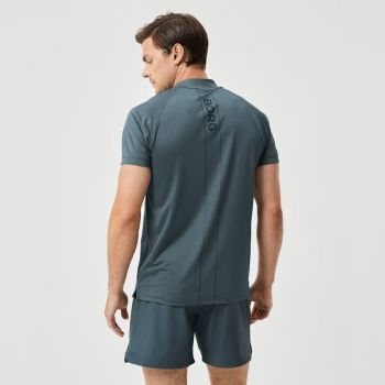 Björn Borg Ace Performance Polo mit Reißverschluss - Korallenblau