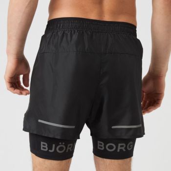Björn Borg 2-in-1-Laufshorts – Schwarz
