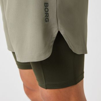 Björn Borg Borg 2-in-1 Shorts - Olivgrün