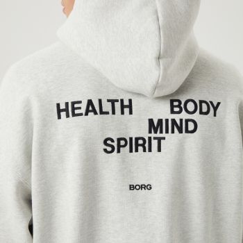 Björn Borg Borg Heavy Kapuzenpullover mit Reißverschluss - Hellgrau