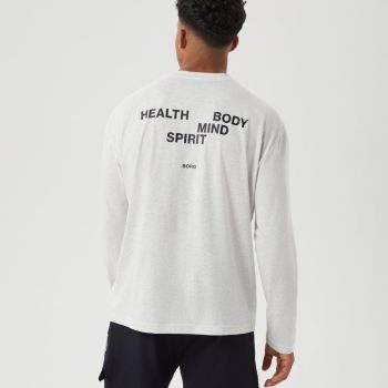 Björn Borg Borg Gym Langarm T-Shirt - Hellgrau