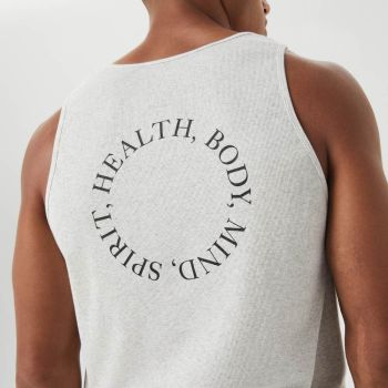 Björn Borg Borg Gym Geripptes Tank-Top - Hellgrau