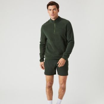 Björn Borg Borg Fleece-Pullover mit halbem Reißverschluss - Dunkelgrün
