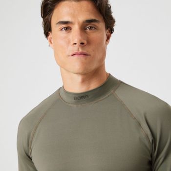 Björn Borg Borg Langarmshirt mit Stehkragen – Olivgrün