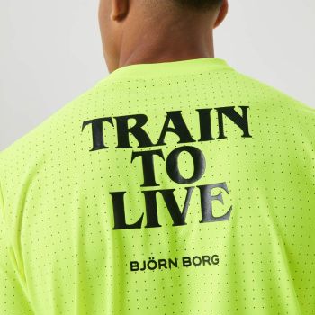 Björn Borg Borg Running Perforiertes T-Shirt - fluoreszierendes Gelb