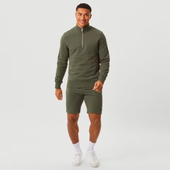Björn Borg Centre Fleecepullover mit halbem Reißverschluss - Olivgrün